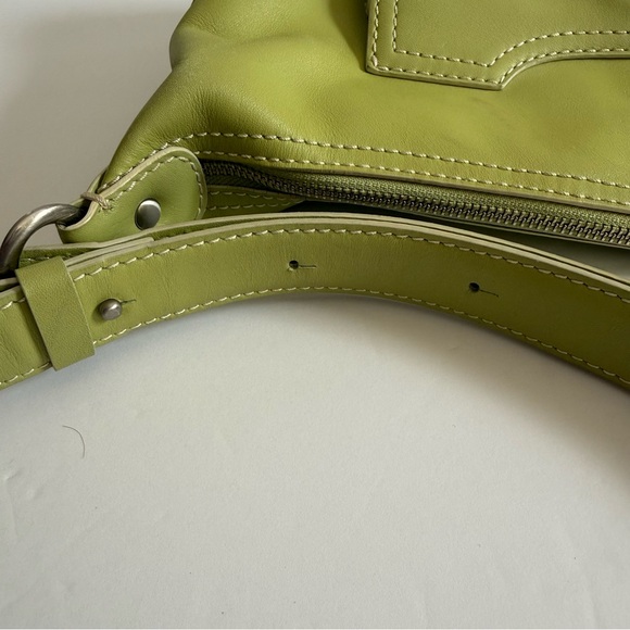 Elegant Lime Green Leather Structured Shoulder Handbag Bag Medium - Picture 15 of 15